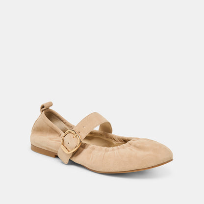 Caely Camel Suede Ballet Flats | Dolce Vita