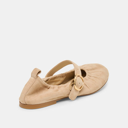 Caely Camel Suede Ballet Flats | Dolce Vita