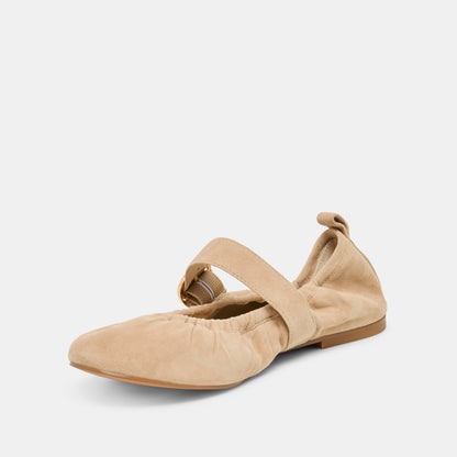 Caely Camel Suede Ballet Flats | Dolce Vita