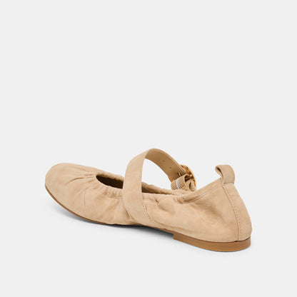 Caely Camel Suede Ballet Flats | Dolce Vita