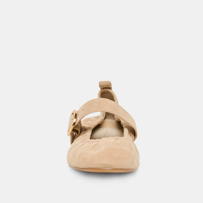 Caely Camel Suede Ballet Flats | Dolce Vita