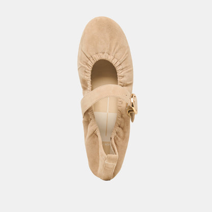 Caely Camel Suede Ballet Flats | Dolce Vita