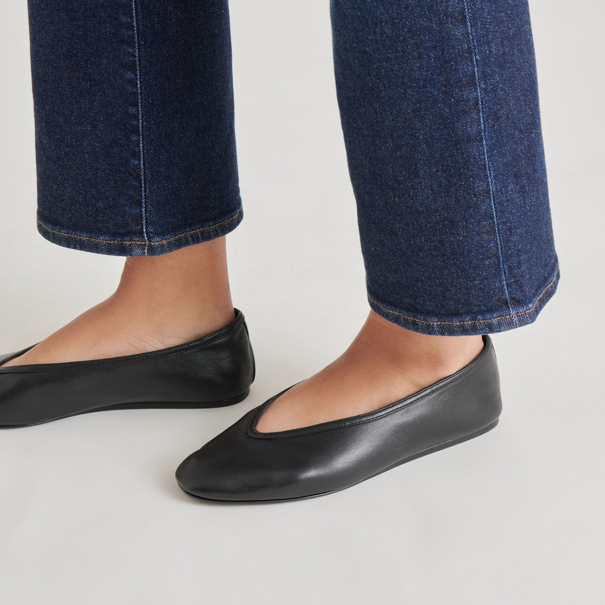Braidy Black Leather Ballet Flats | Dolce Vita