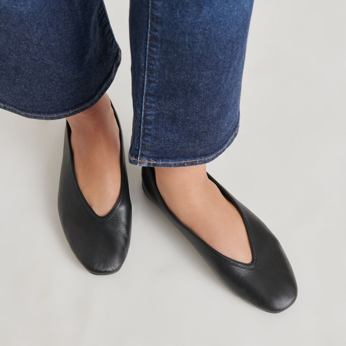 Braidy Black Leather Ballet Flats | Dolce Vita