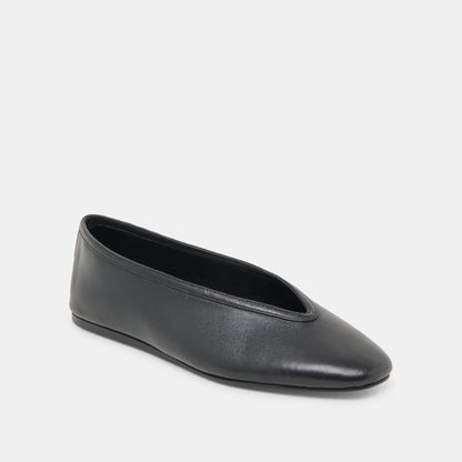 Braidy Black Leather Ballet Flats | Dolce Vita