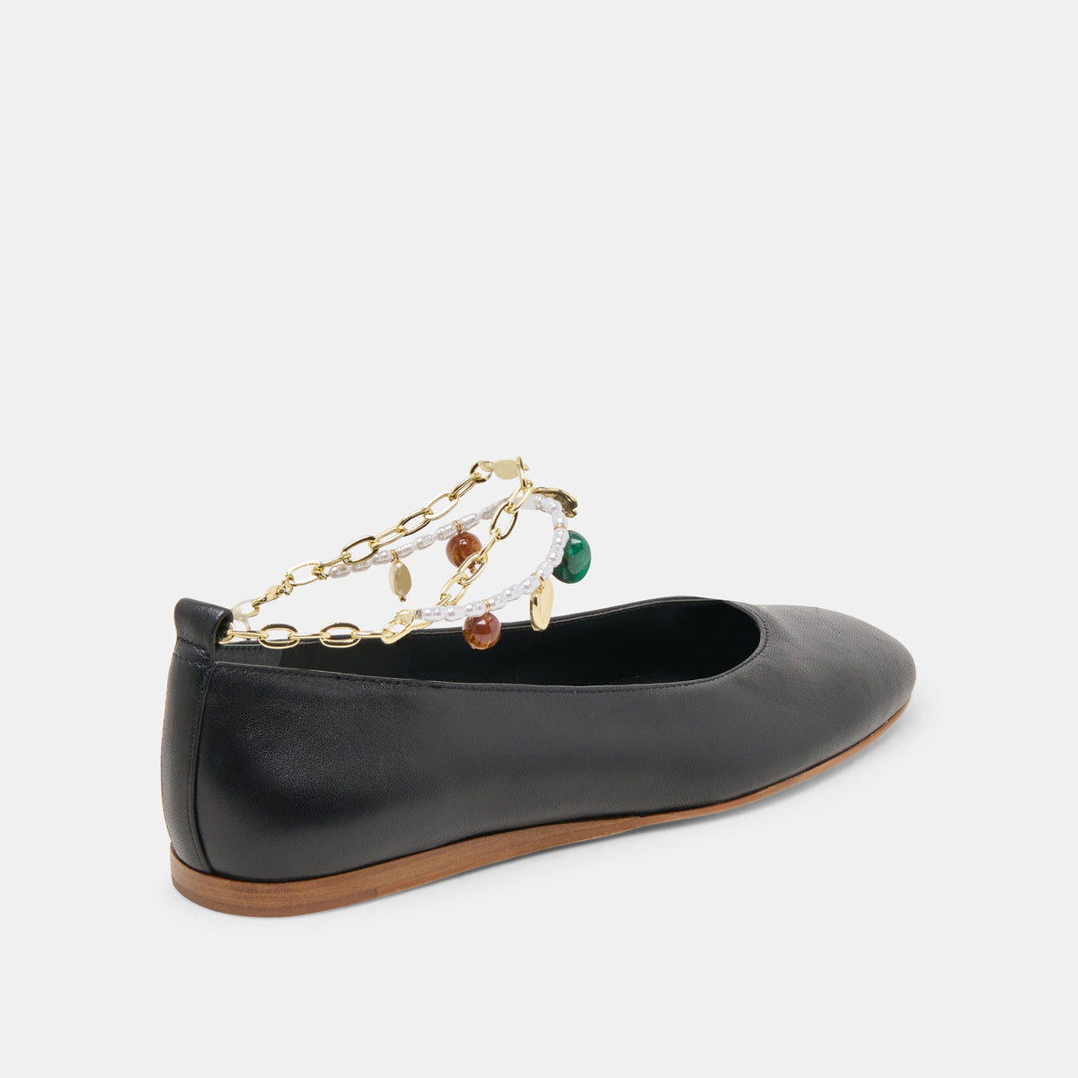 Baiden Black Leather Ballet Flats | Dolce Vita