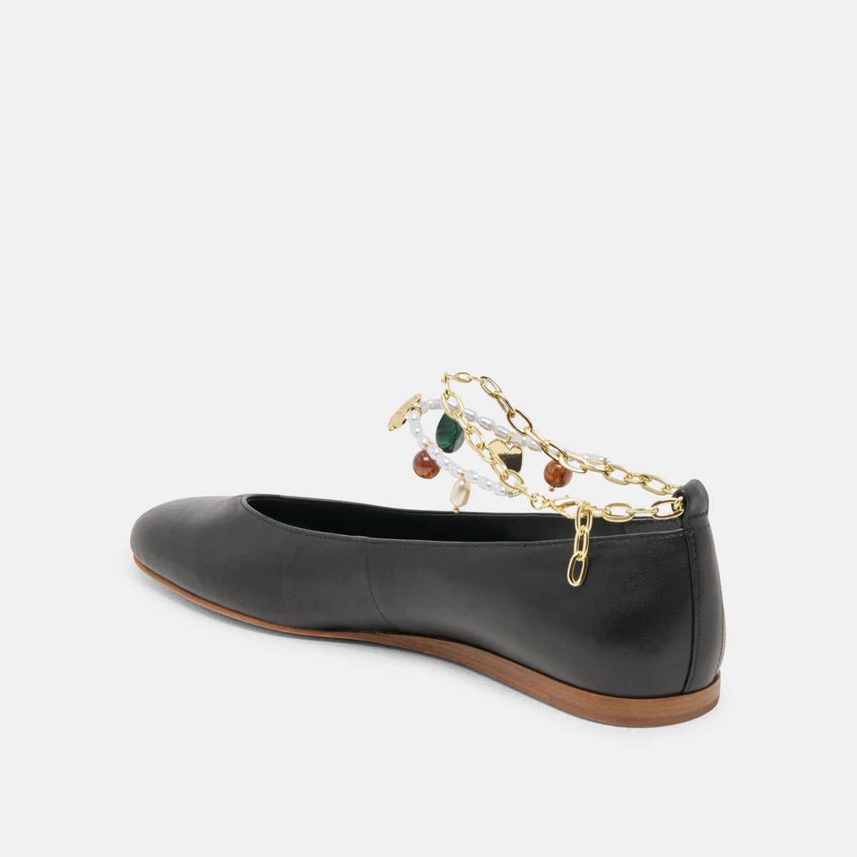 Baiden Black Leather Ballet Flats | Dolce Vita