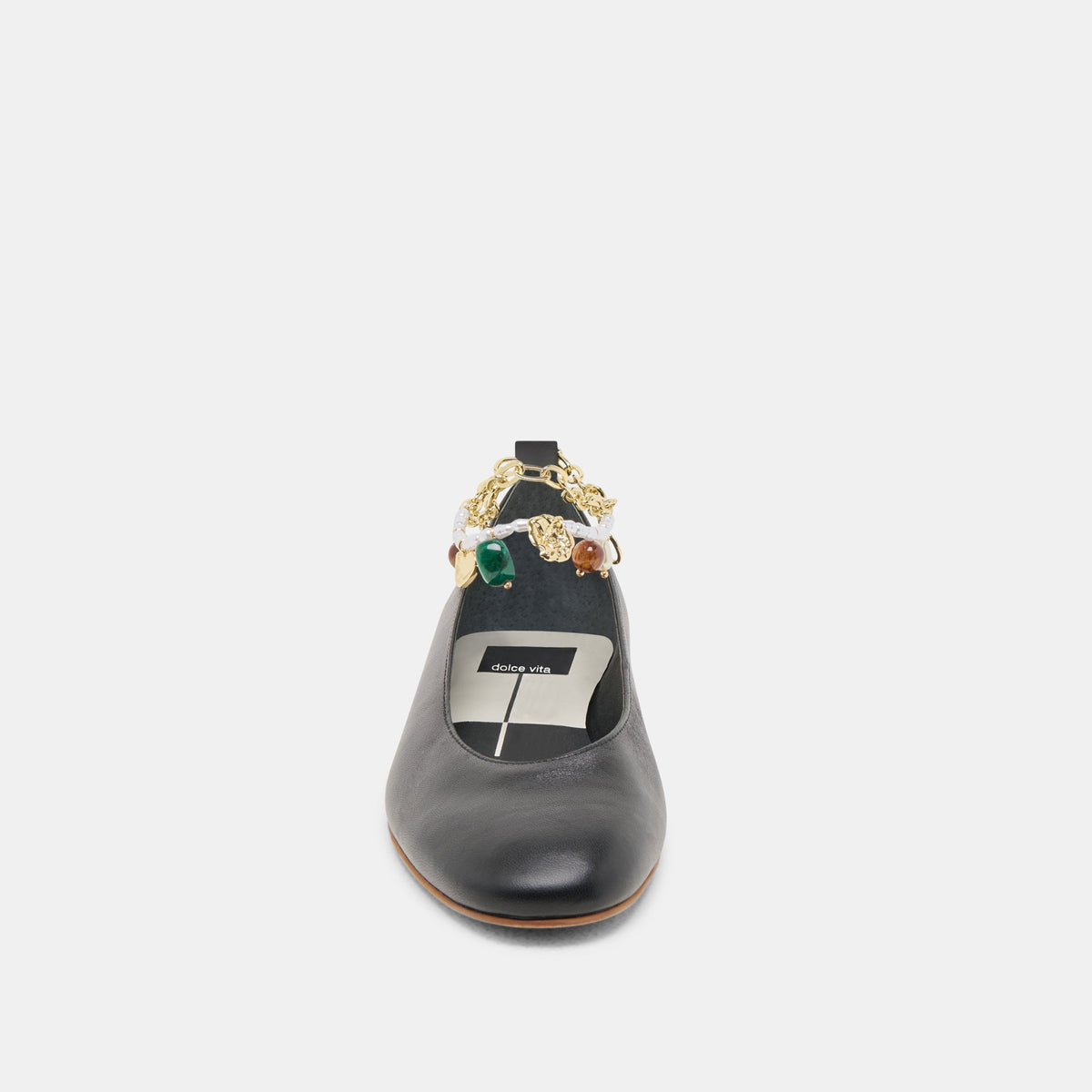 Baiden Black Leather Ballet Flats | Dolce Vita