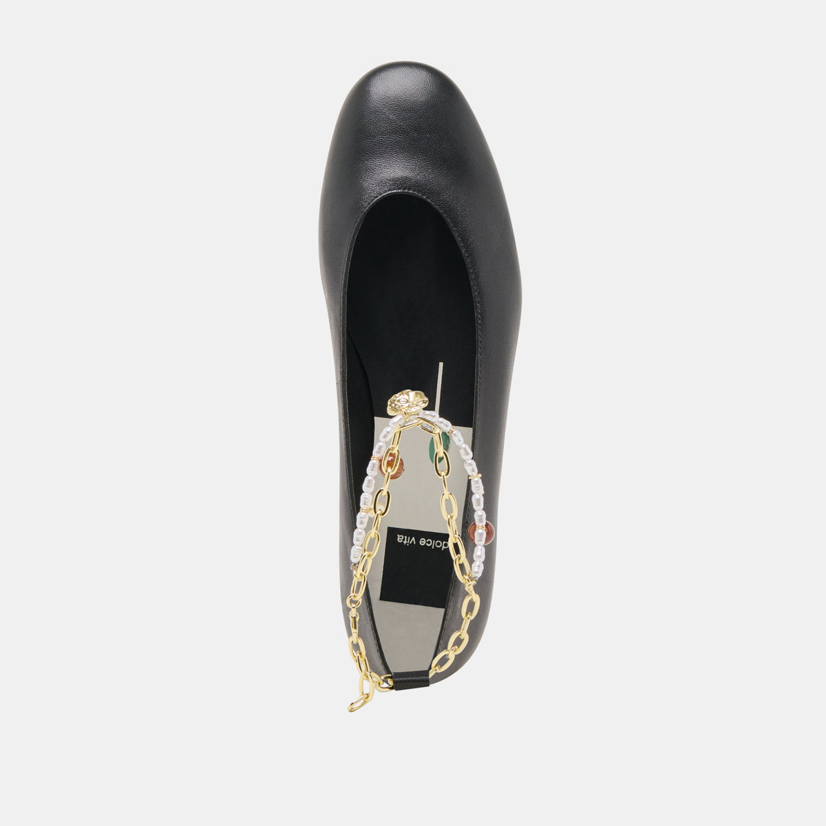 Baiden Black Leather Ballet Flats | Dolce Vita