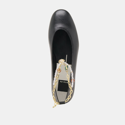 Baiden Black Leather Ballet Flats | Dolce Vita