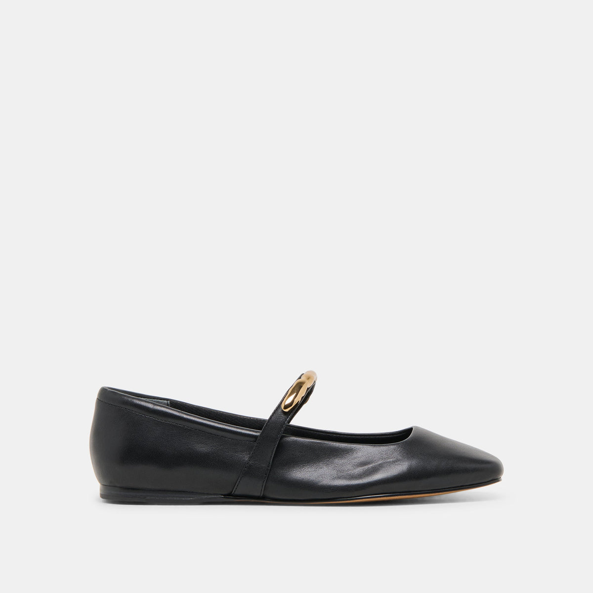 RADYA BALLET FLATS BLACK LEATHER | Dolce Vita