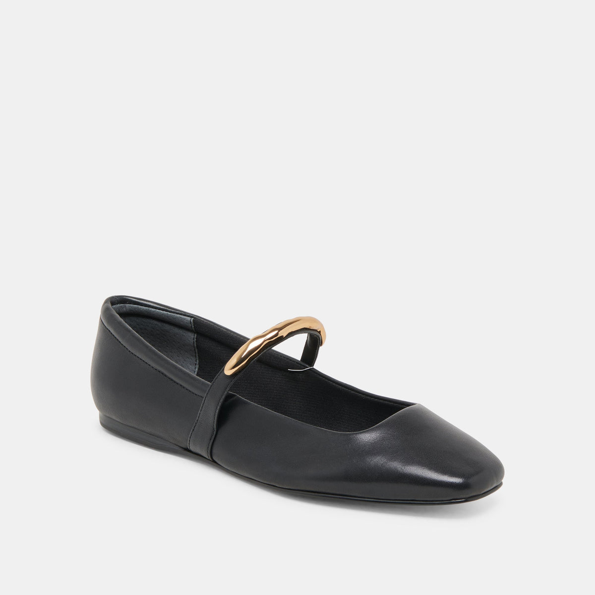 RADYA BALLET FLATS BLACK LEATHER | Dolce Vita
