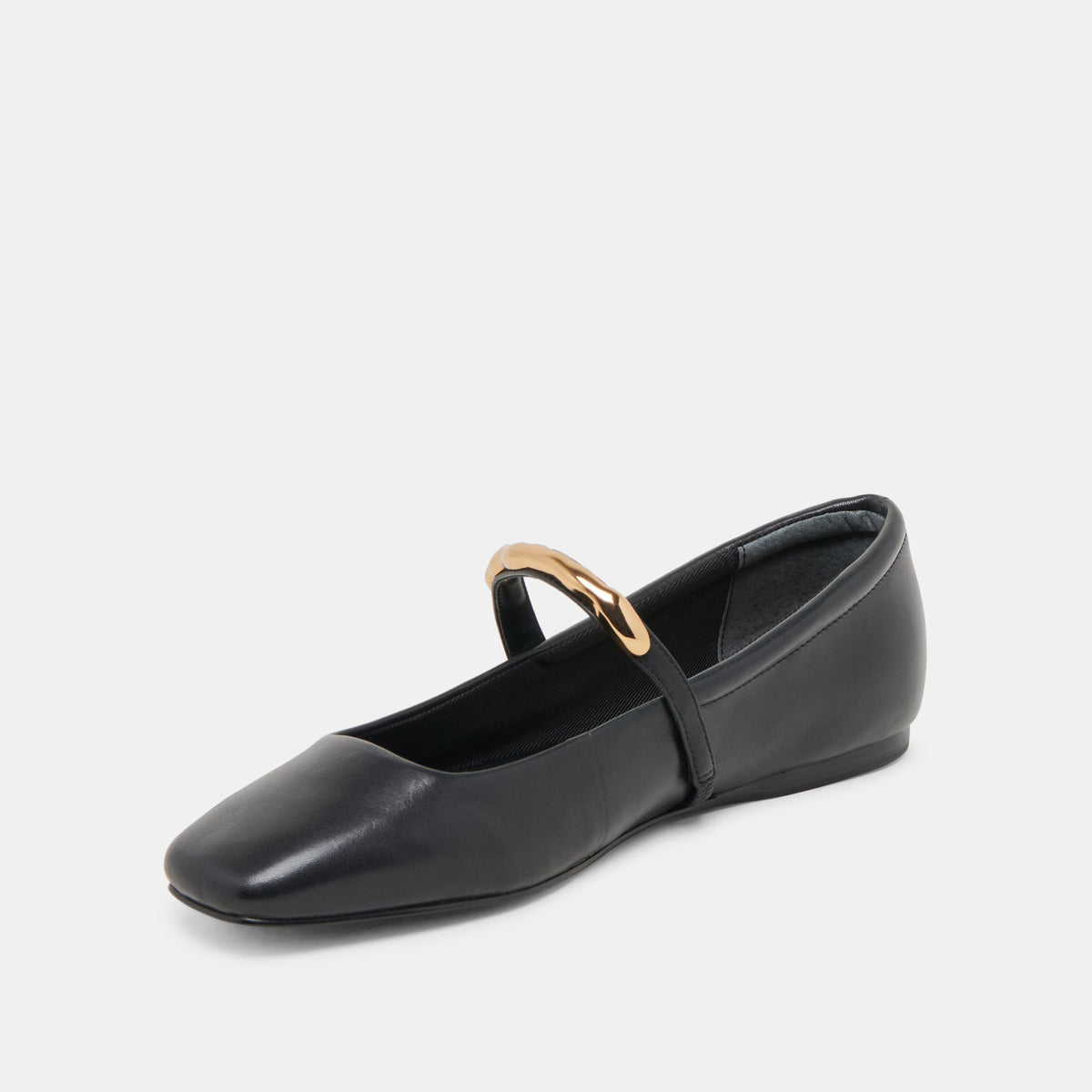 RADYA BALLET FLATS BLACK LEATHER | Dolce Vita
