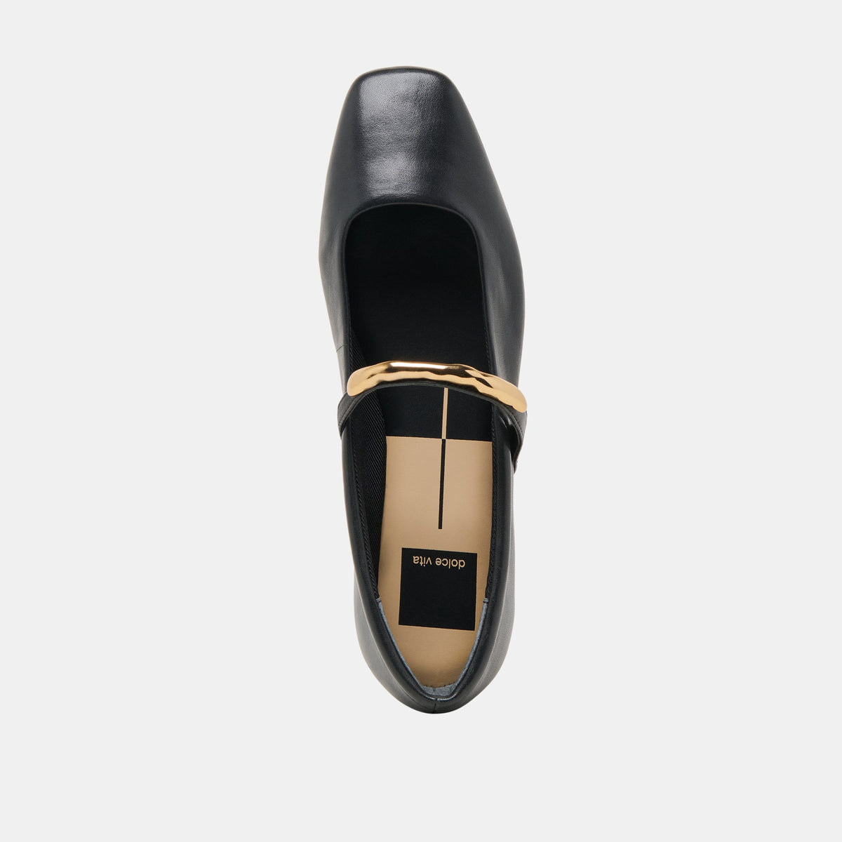 RADYA BALLET FLATS BLACK LEATHER | Dolce Vita