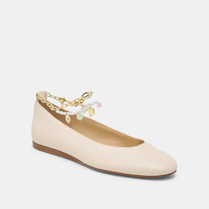 Baiden Bone Leather Ballet Flats | Dolce Vita