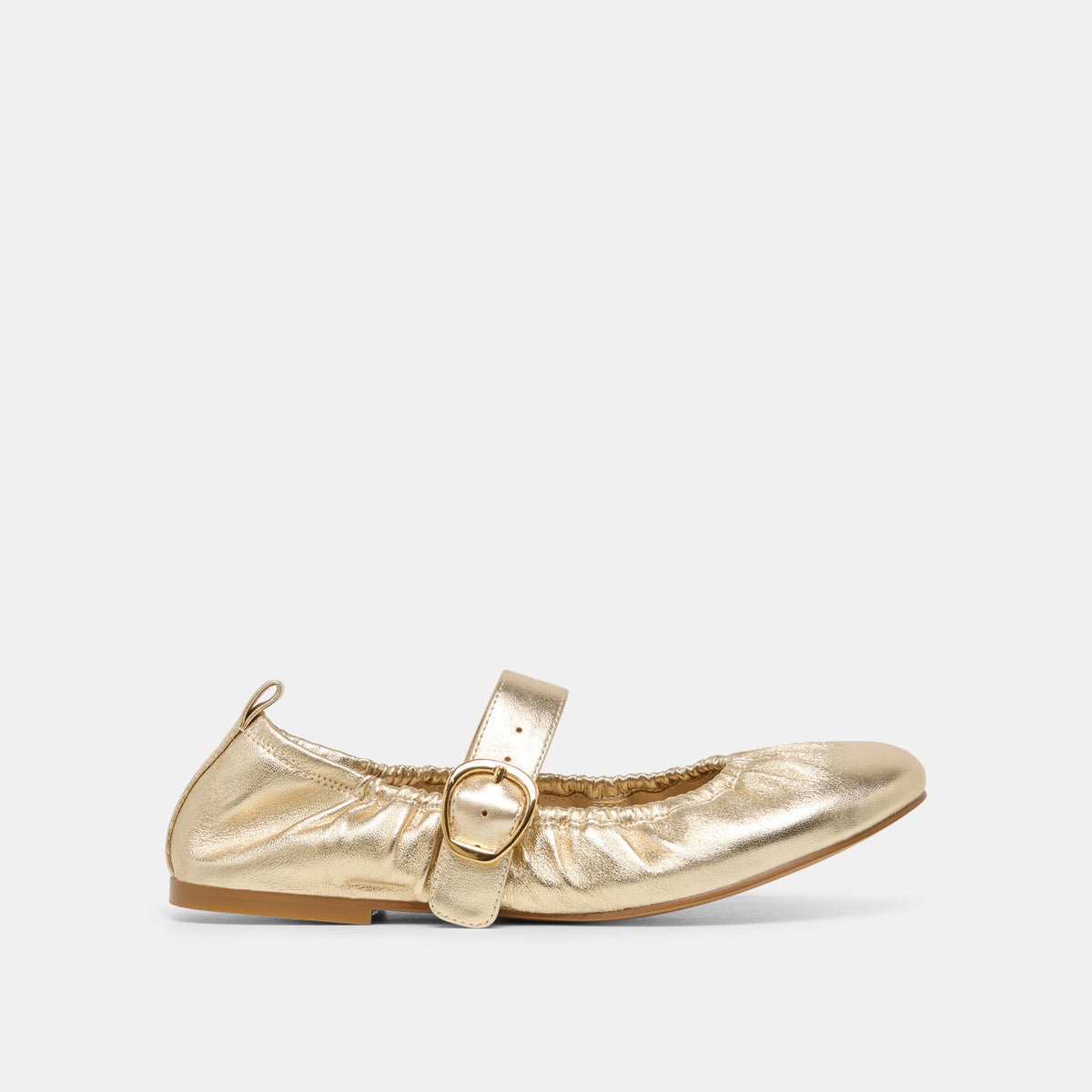 Caely Platinum Leather Ballet Flats | Dolce Vita
