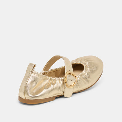 Caely Platinum Leather Ballet Flats | Dolce Vita