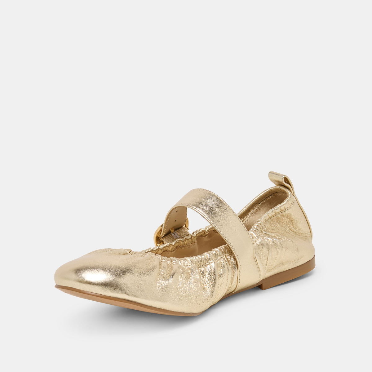 Caely Platinum Leather Ballet Flats | Dolce Vita
