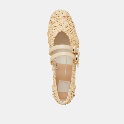 BAYLEE SUNFLOWER BALLET FLATS LT NATURAL MACRAME | Dolce Vita