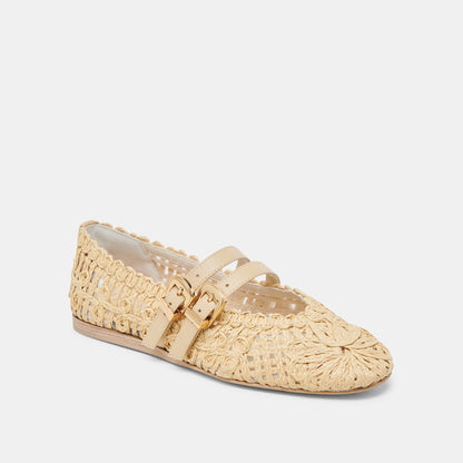 BAYLEE SUNFLOWER BALLET FLATS LT NATURAL MACRAME | Dolce Vita