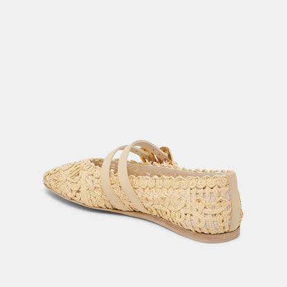 BAYLEE SUNFLOWER BALLET FLATS LT NATURAL MACRAME | Dolce Vita