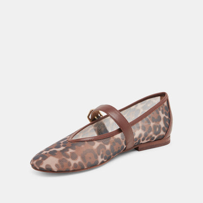 ROSLYN BALLET FLATS LEOPARD MESH | Dolce Vita