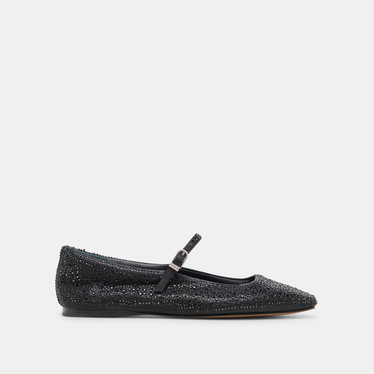 REYES CRYSTAL BALLET FLATS BLACK METALLIC CRYSTAL | Dolce Vita