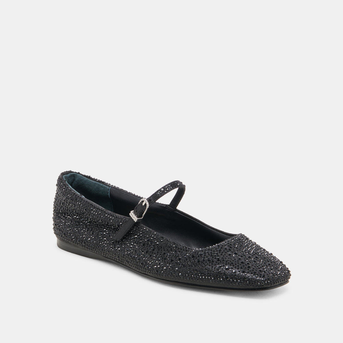 REYES CRYSTAL BALLET FLATS BLACK METALLIC CRYSTAL | Dolce Vita