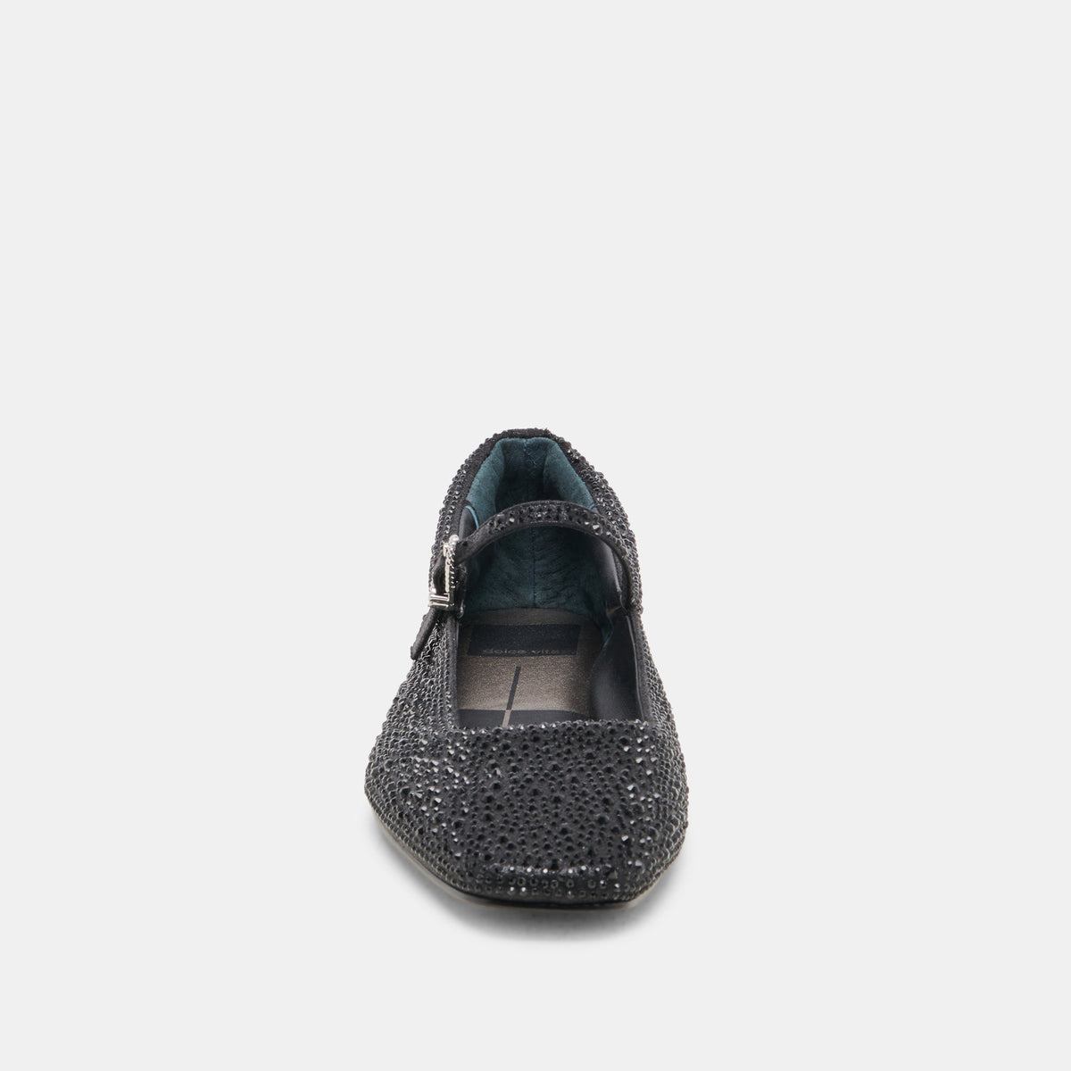 REYES CRYSTAL BALLET FLATS BLACK METALLIC CRYSTAL | Dolce Vita