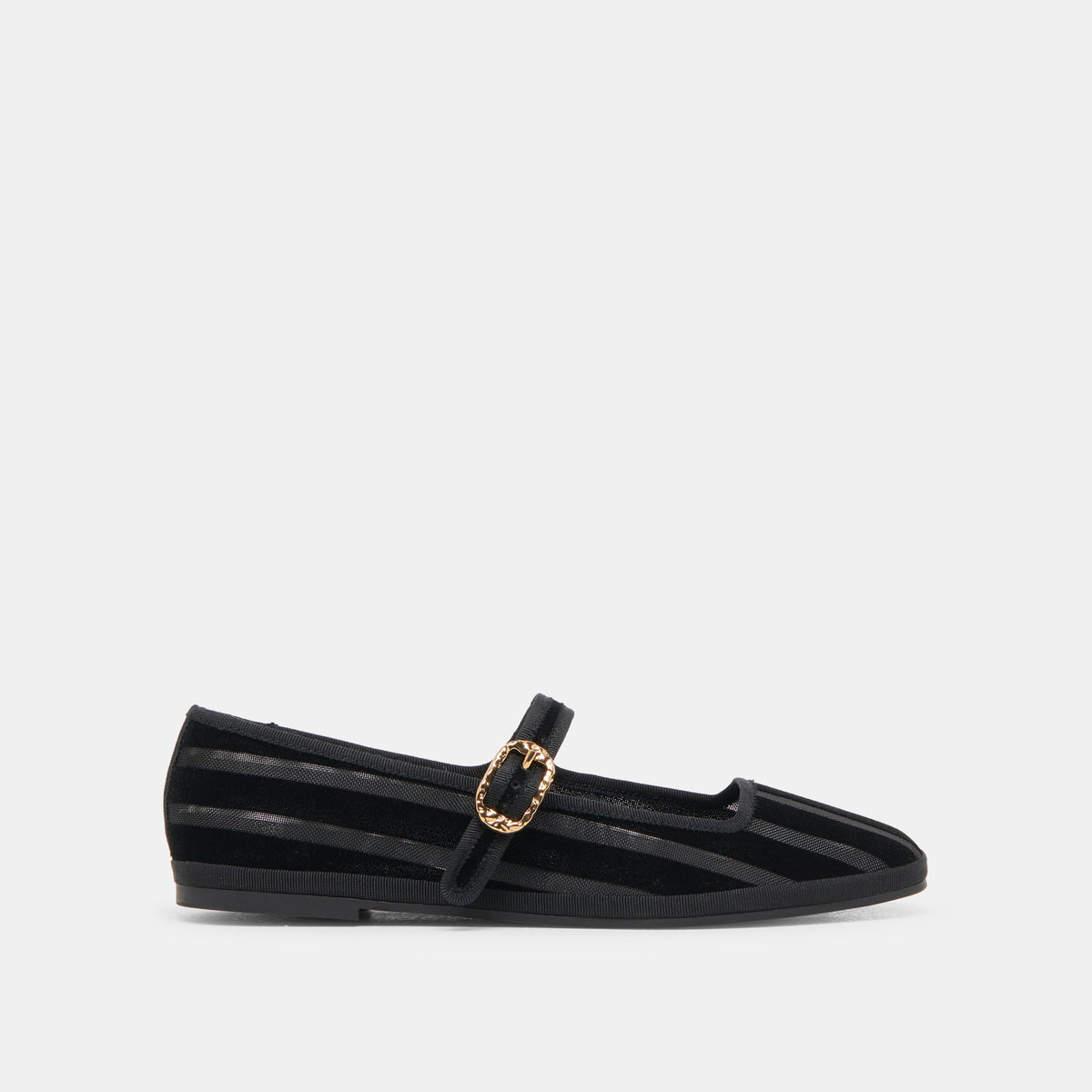 TAMEKA BALLET FLATS BLACK STRIPE MESH | Dolce Vita