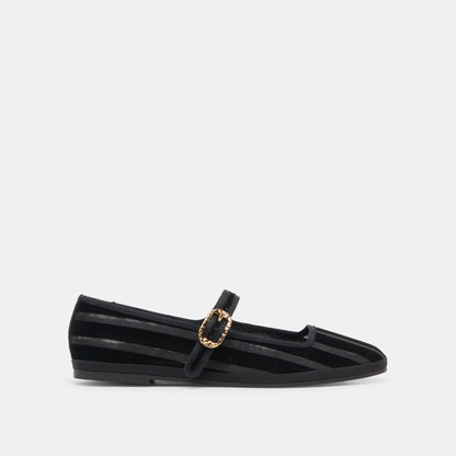 TAMEKA BALLET FLATS BLACK STRIPE MESH | Dolce Vita