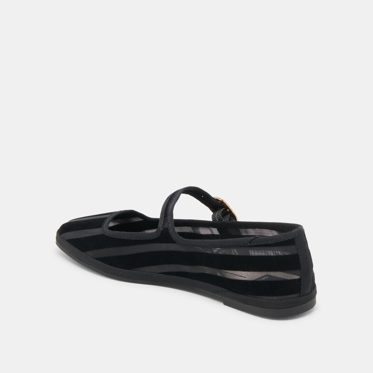 TAMEKA BALLET FLATS BLACK STRIPE MESH | Dolce Vita