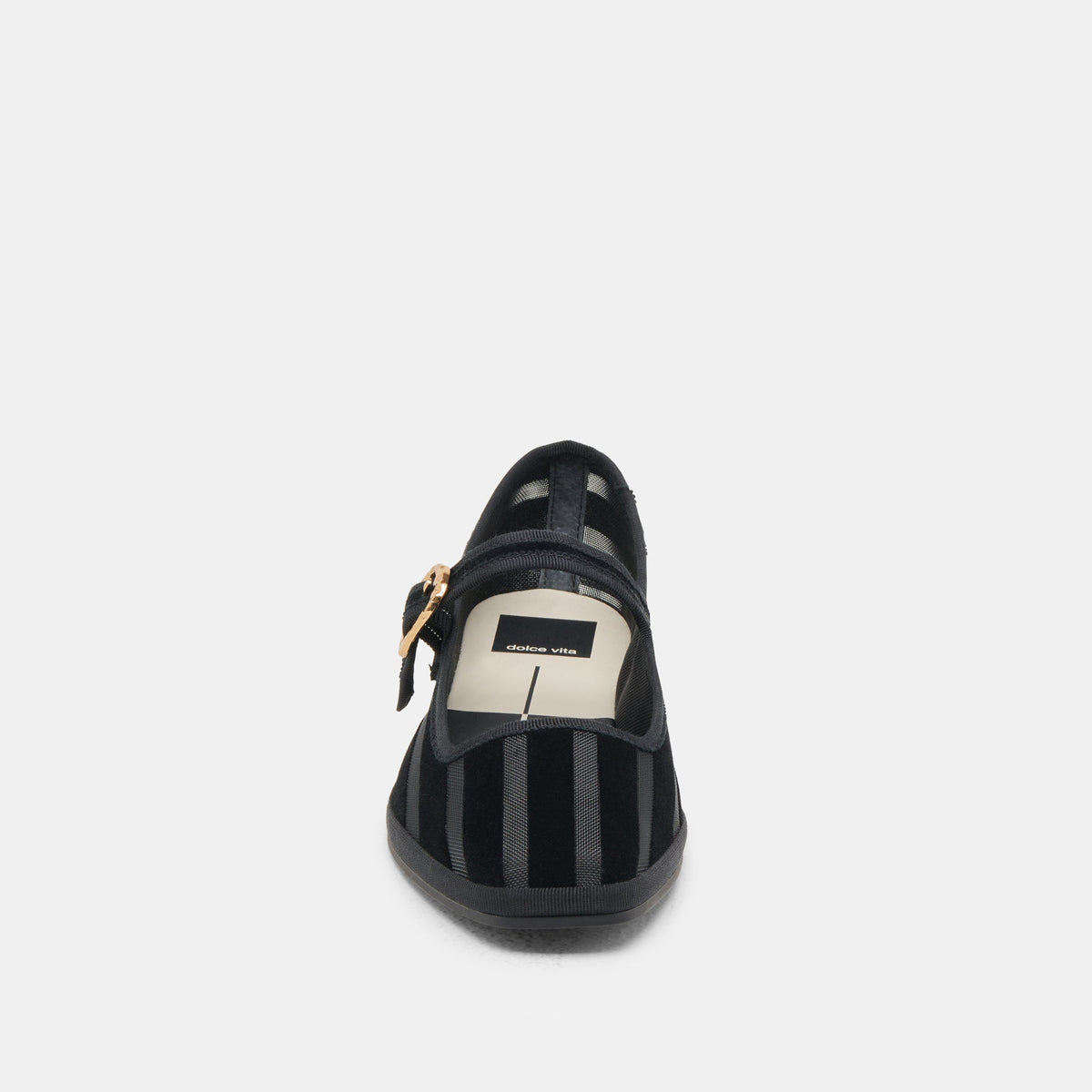 TAMEKA BALLET FLATS BLACK STRIPE MESH | Dolce Vita