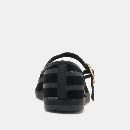 TAMEKA BALLET FLATS BLACK STRIPE MESH | Dolce Vita