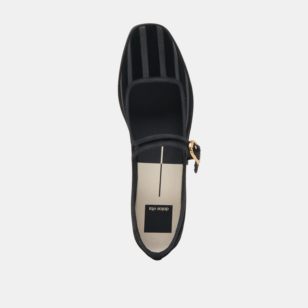 TAMEKA BALLET FLATS BLACK STRIPE MESH | Dolce Vita