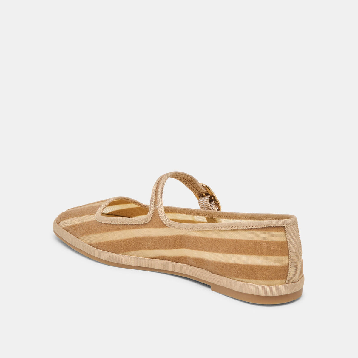 TAMEKA BALLET FLATS TAN STRIPE MESH | Dolce Vita