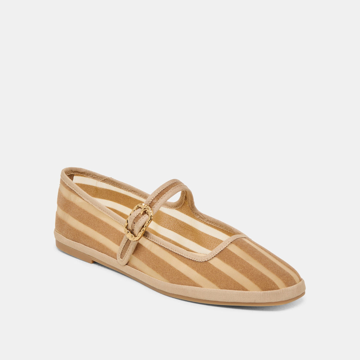 TAMEKA BALLET FLATS TAN STRIPE MESH | Dolce Vita