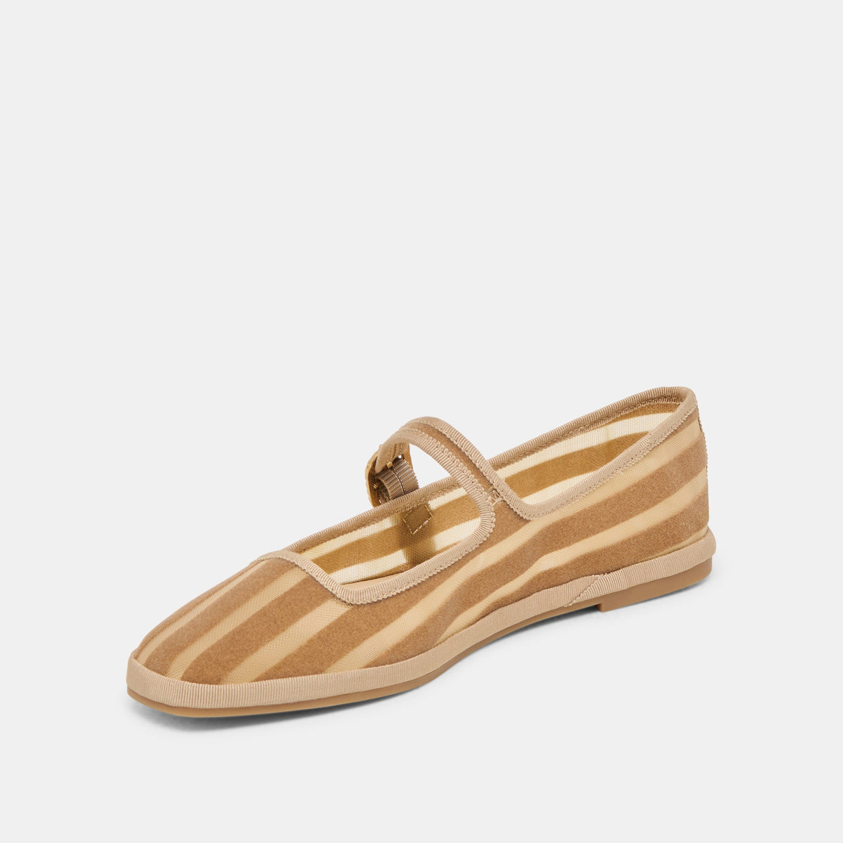 TAMEKA BALLET FLATS TAN STRIPE MESH | Dolce Vita