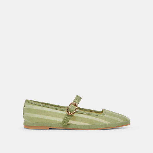 TAMEKA BALLET FLATS JADE STRIPE MESH | Dolce Vita