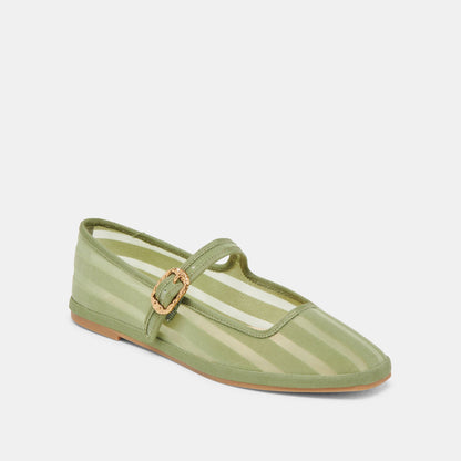 TAMEKA BALLET FLATS JADE STRIPE MESH | Dolce Vita