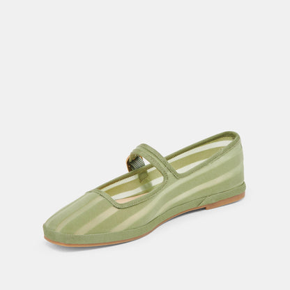 TAMEKA BALLET FLATS JADE STRIPE MESH | Dolce Vita