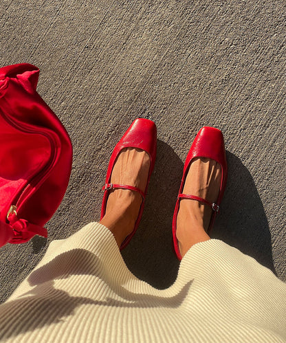 Reyes Ballet Flats Red Crinkle Patent | Dolce Vita