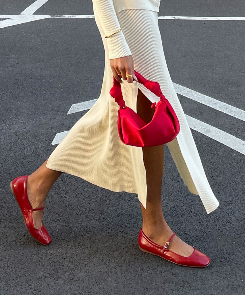 Reyes Ballet Flats Red Crinkle Patent | Dolce Vita