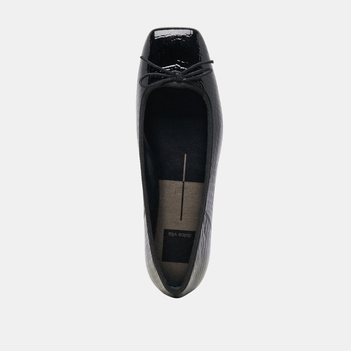 Anisa Ballet Flats NOIR EMBOSSED LEATHER | Dolce Vita