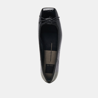 Anisa Ballet Flats NOIR EMBOSSED LEATHER | Dolce Vita