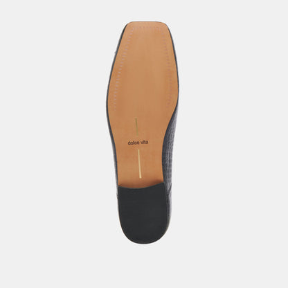 Anisa Ballet Flats NOIR EMBOSSED LEATHER | Dolce Vita