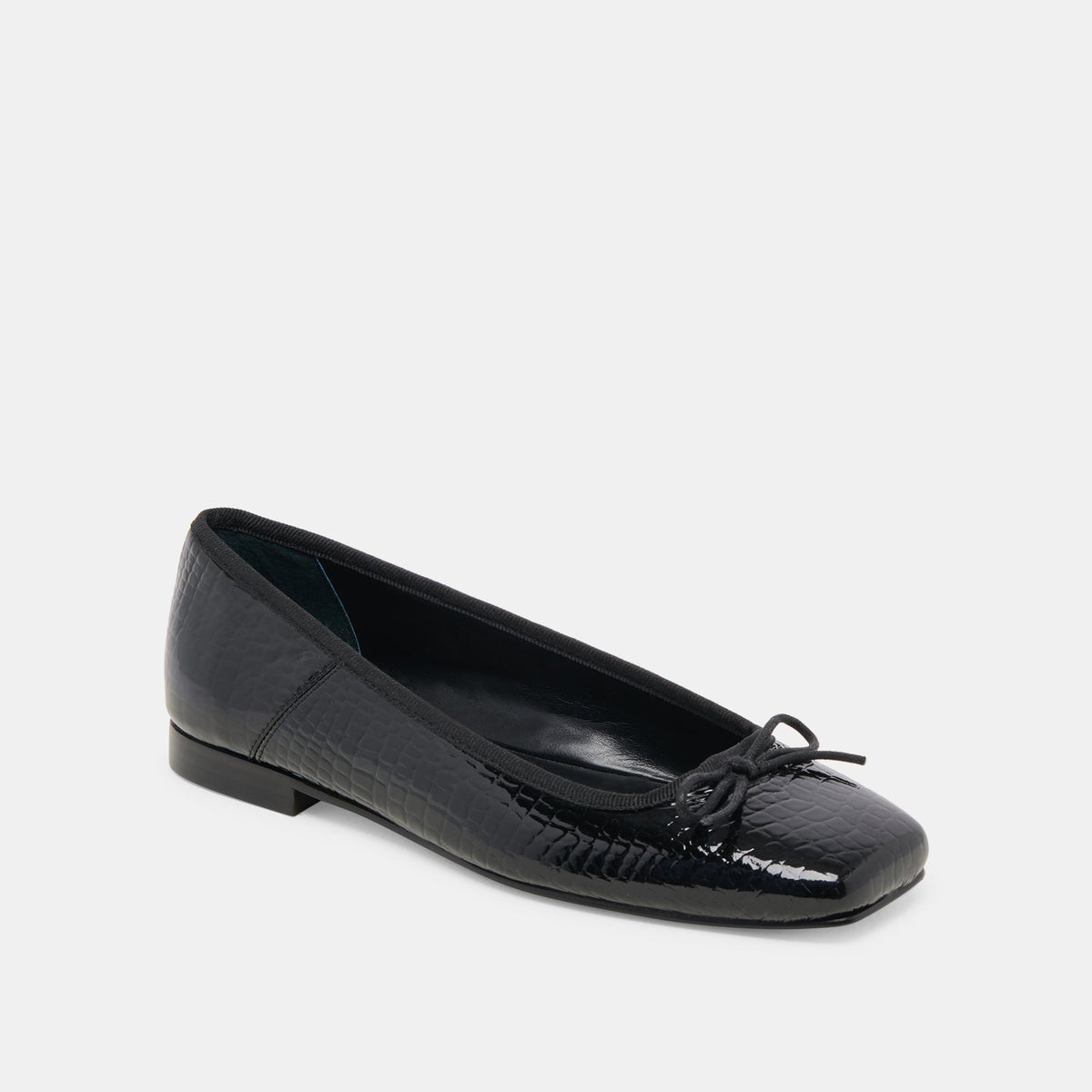 Anisa Ballet Flats NOIR EMBOSSED LEATHER | Dolce Vita
