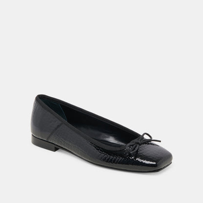 Anisa Ballet Flats NOIR EMBOSSED LEATHER | Dolce Vita