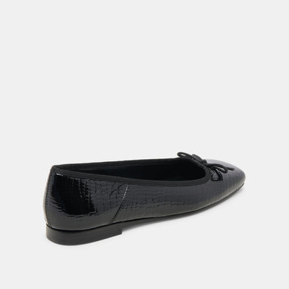 Anisa Ballet Flats NOIR EMBOSSED LEATHER | Dolce Vita