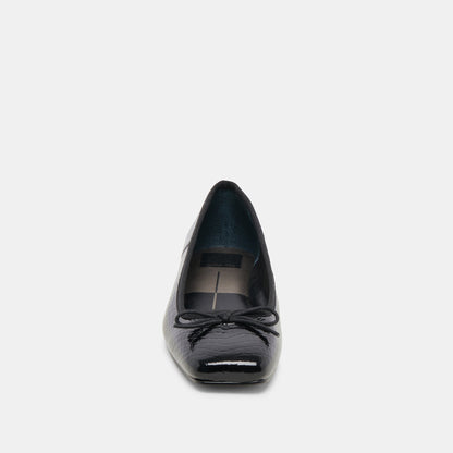 Anisa Ballet Flats NOIR EMBOSSED LEATHER | Dolce Vita